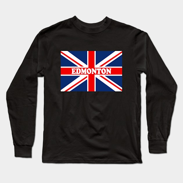 Edmonton - City with united kingdom flag Long Sleeve T-Shirt by TTL